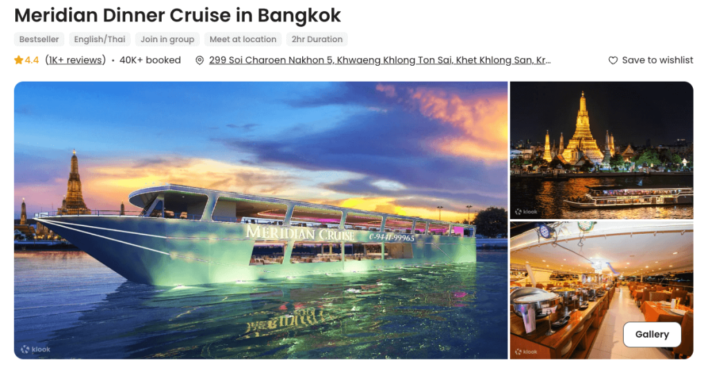 meridian-dinner-cruise, Meridian Dinner Cruise in Bangkok
